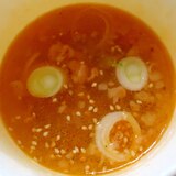 にんにくの芽入味付け牛で簡単スープ